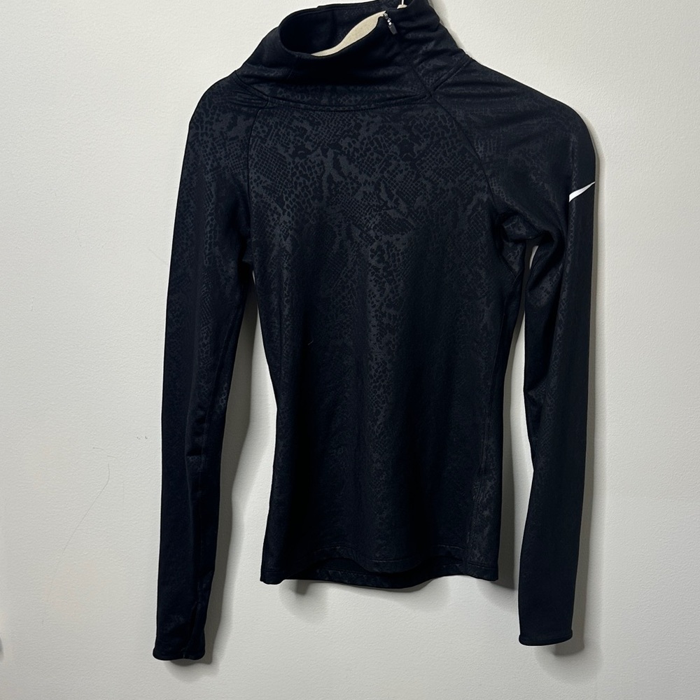 Nike Pro Black Snake Print Quarter Zip